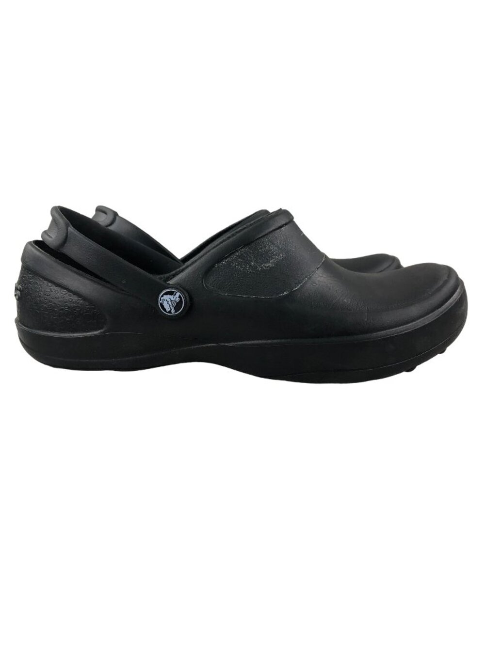 Crocs Women's Size 10 Mercy Black Closed Toe Slingback Slip On Work Shoes FLAW